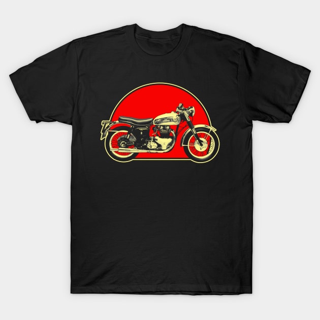 Rocket Gold Star 1963 Retro Red Circle Motorcycle T-Shirt by Skye Bahringer